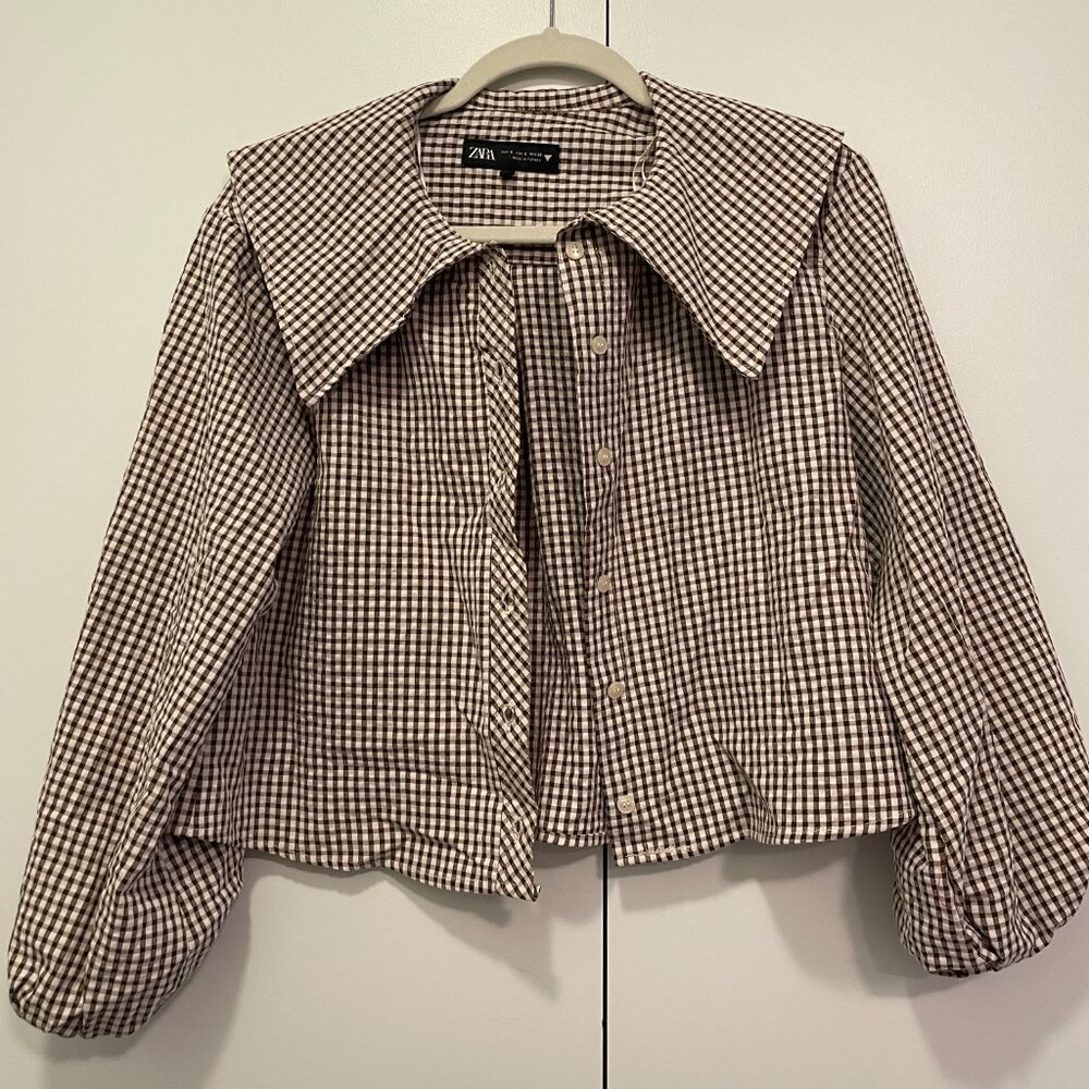 Zara brown checkered shirt